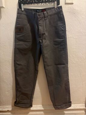 Wrangler Gray Straight-Leg Utility Pants